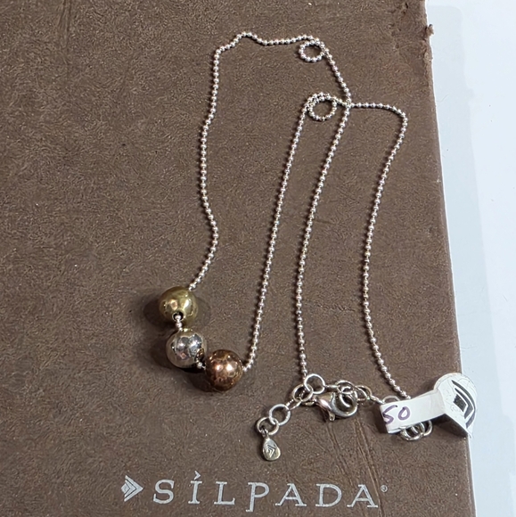Silpada‎ Rose Sun Sterling Silver Fusion Necklace n2850 - Picture 2 of 5